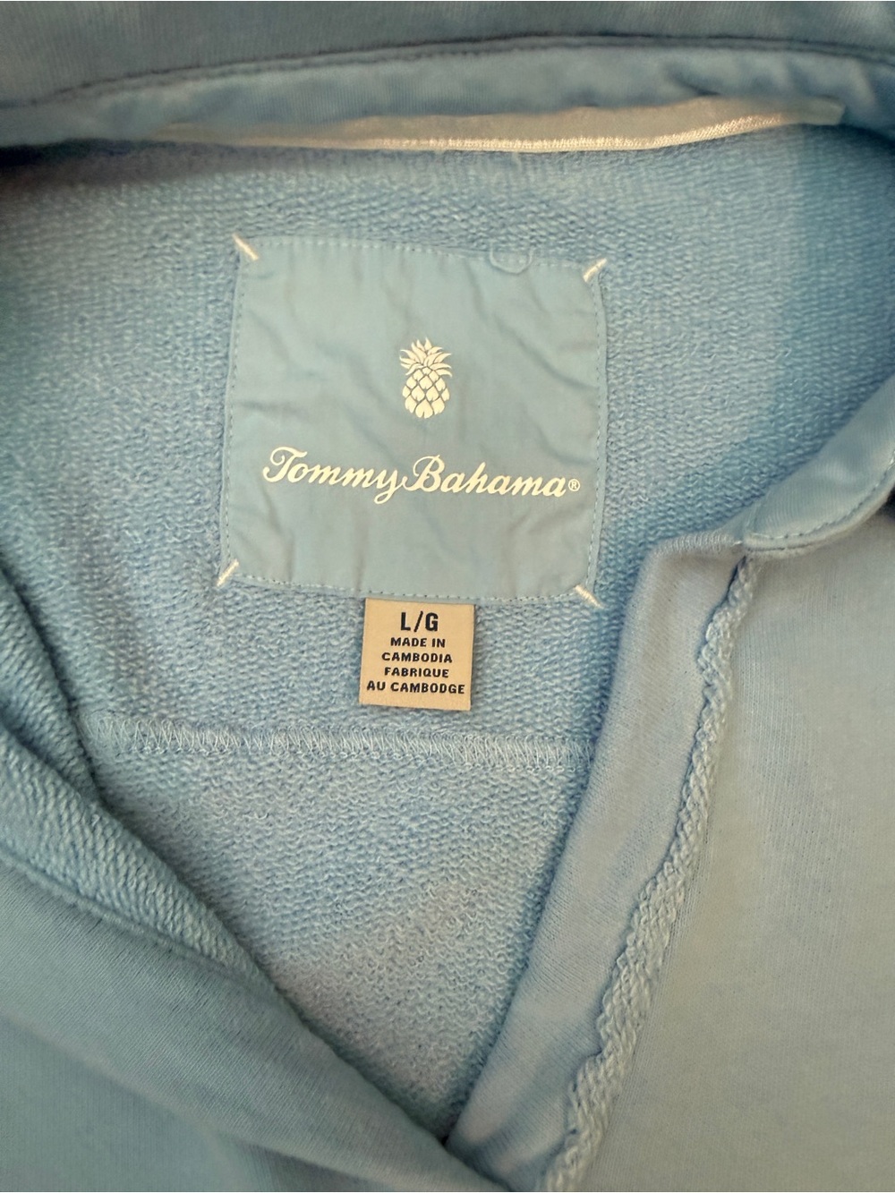 Tommy Bahama Marina Del Mar Light Blue Long-Sleeve Cotton Pullover NWOT Large - Picture 4 of 8